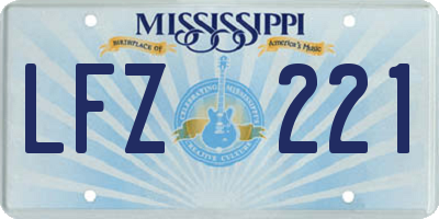 MS license plate LFZ221