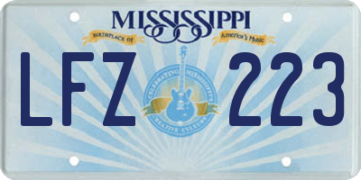 MS license plate LFZ223