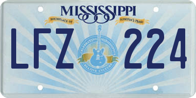 MS license plate LFZ224