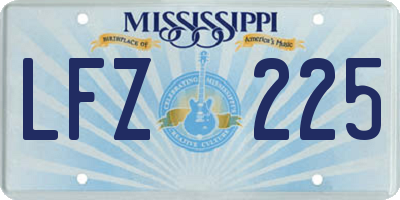 MS license plate LFZ225