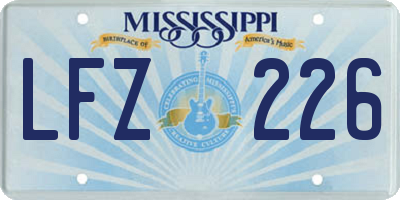MS license plate LFZ226