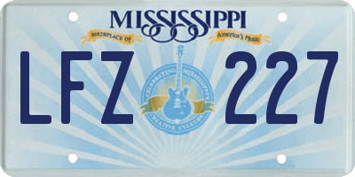 MS license plate LFZ227