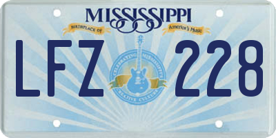 MS license plate LFZ228