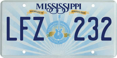 MS license plate LFZ232