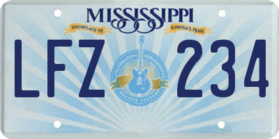 MS license plate LFZ234