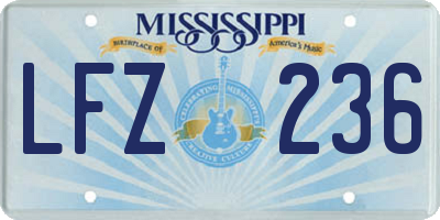MS license plate LFZ236