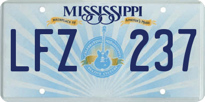 MS license plate LFZ237
