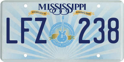 MS license plate LFZ238