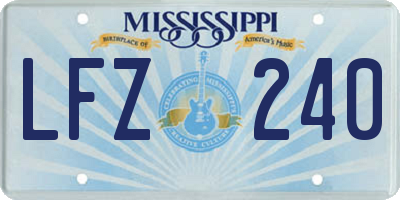 MS license plate LFZ240