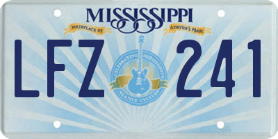 MS license plate LFZ241
