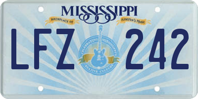 MS license plate LFZ242