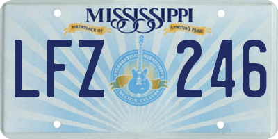 MS license plate LFZ246