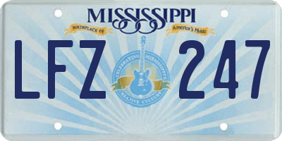 MS license plate LFZ247