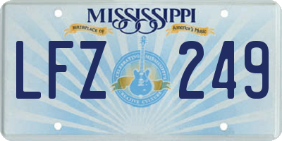 MS license plate LFZ249