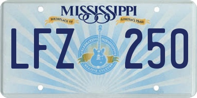 MS license plate LFZ250