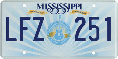 MS license plate LFZ251