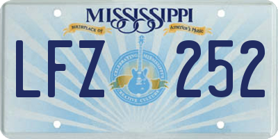 MS license plate LFZ252