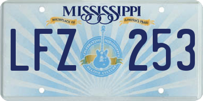 MS license plate LFZ253