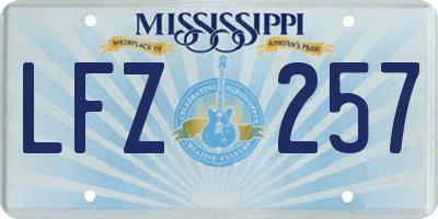 MS license plate LFZ257