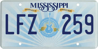 MS license plate LFZ259