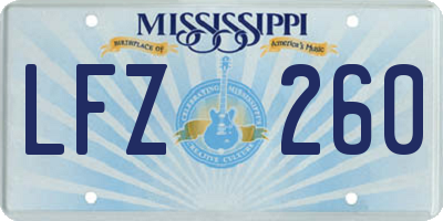 MS license plate LFZ260