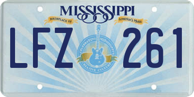 MS license plate LFZ261