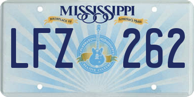 MS license plate LFZ262