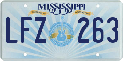 MS license plate LFZ263