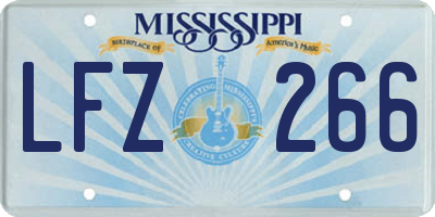 MS license plate LFZ266