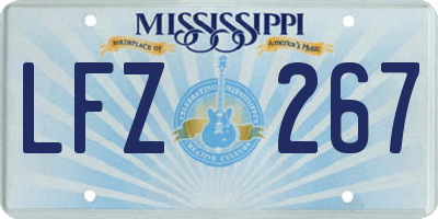 MS license plate LFZ267