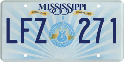 MS license plate LFZ271