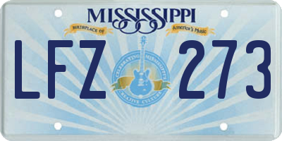 MS license plate LFZ273