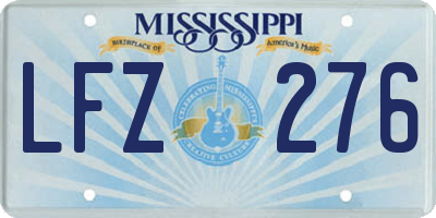MS license plate LFZ276