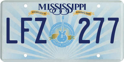 MS license plate LFZ277