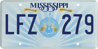 MS license plate LFZ279
