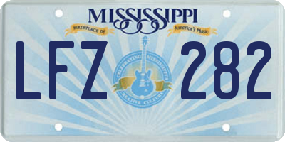 MS license plate LFZ282