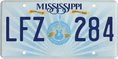 MS license plate LFZ284