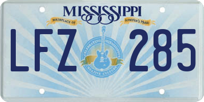 MS license plate LFZ285
