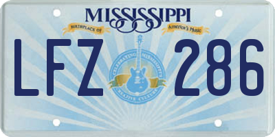 MS license plate LFZ286