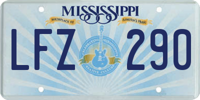 MS license plate LFZ290