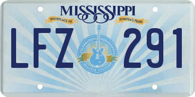 MS license plate LFZ291