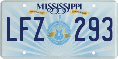 MS license plate LFZ293