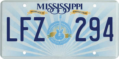 MS license plate LFZ294
