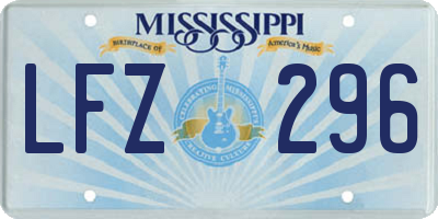 MS license plate LFZ296