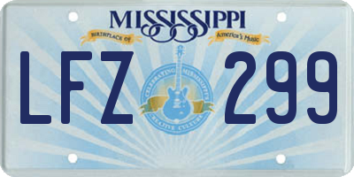 MS license plate LFZ299
