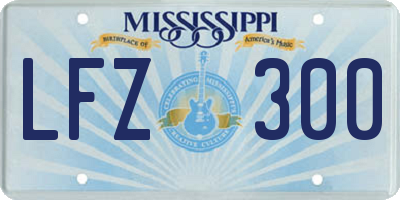 MS license plate LFZ300