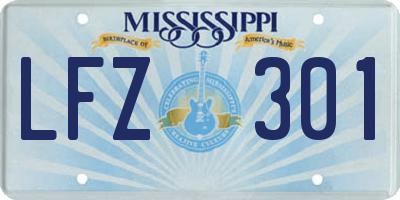 MS license plate LFZ301