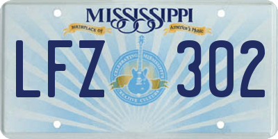MS license plate LFZ302