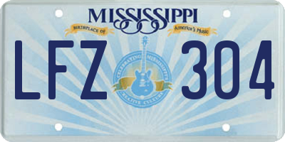 MS license plate LFZ304