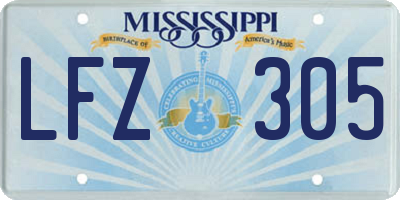 MS license plate LFZ305